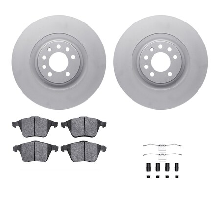 Dynamic Friction Co 4312-65006, Geospec Rotors with 3000 Series Ceramic Brake Pads includes Hardware, Silver 4312-65006